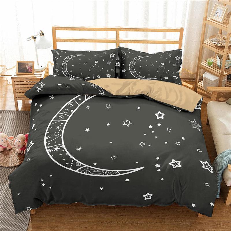 Bohemian Mandala Duvet Cover Golden Sun And Moon 3D Print King Queen Bedding Set Microfiber Dreamcatcher Quilt Cover Pillowcase