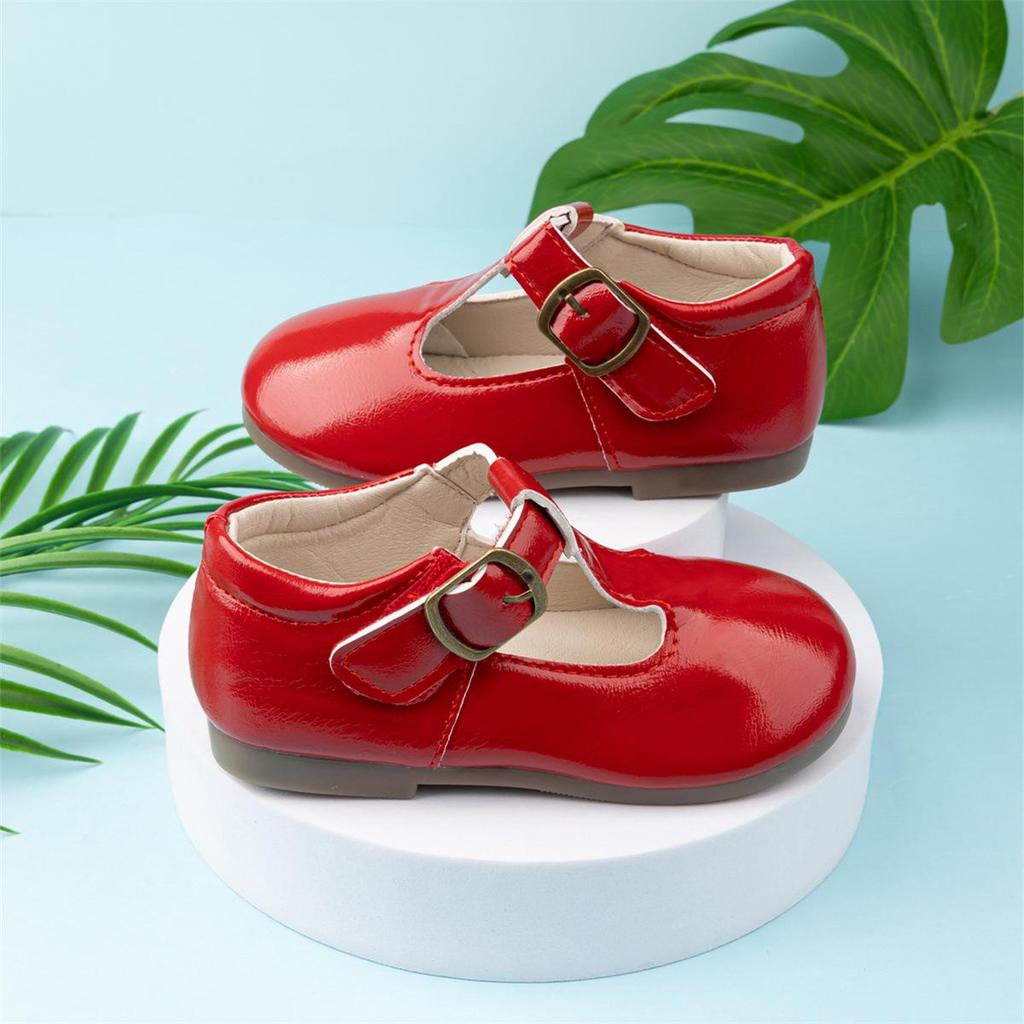 Girls' Comfortable Leather Princess School Shoes - Non-slip Sole