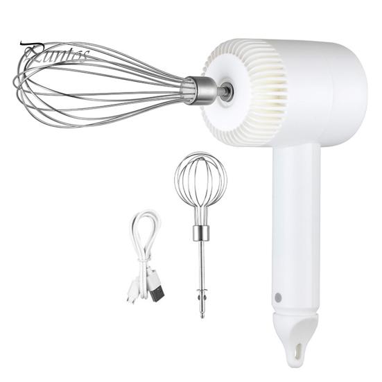 

Электрический ручной миксер для взбивания яиц, 3 скорости, зарядка через USB-C, блендер для теста, эргономичный дизайн, портативный кухонный блендер для взбивания яиц белый