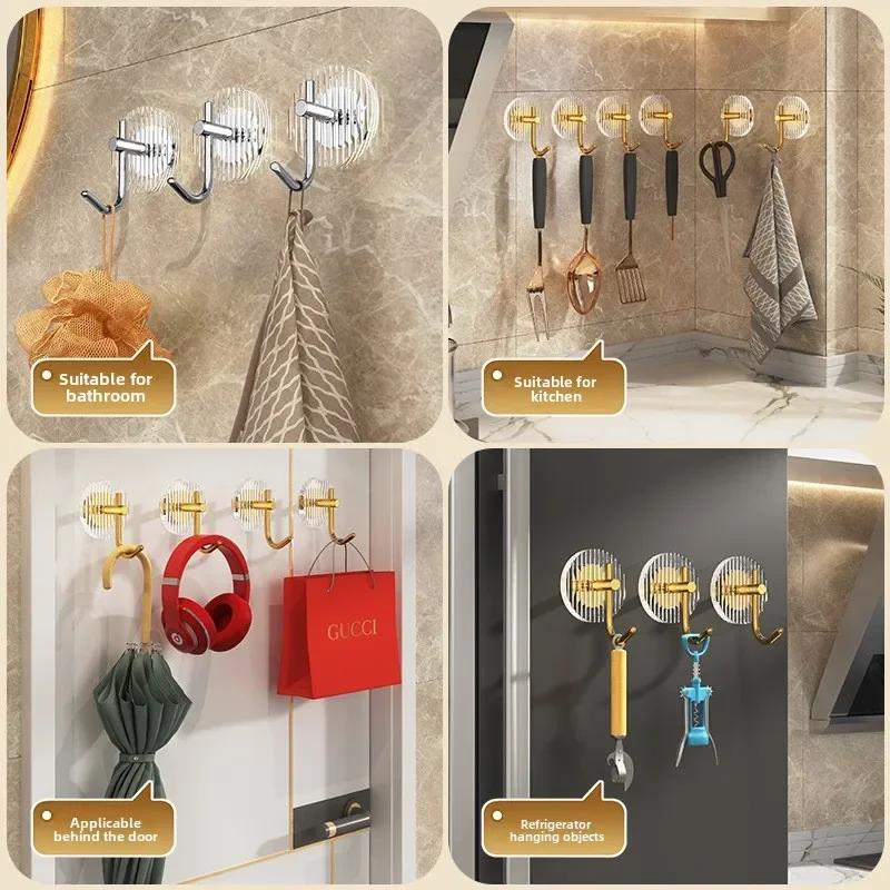 2 STÜCKE Selbstklebende Wandhaken Wasserdichte Handtuchhaken Acryl Für Badezimmer Dusche Heimorganisation Für Luxusdesign Starker Halt