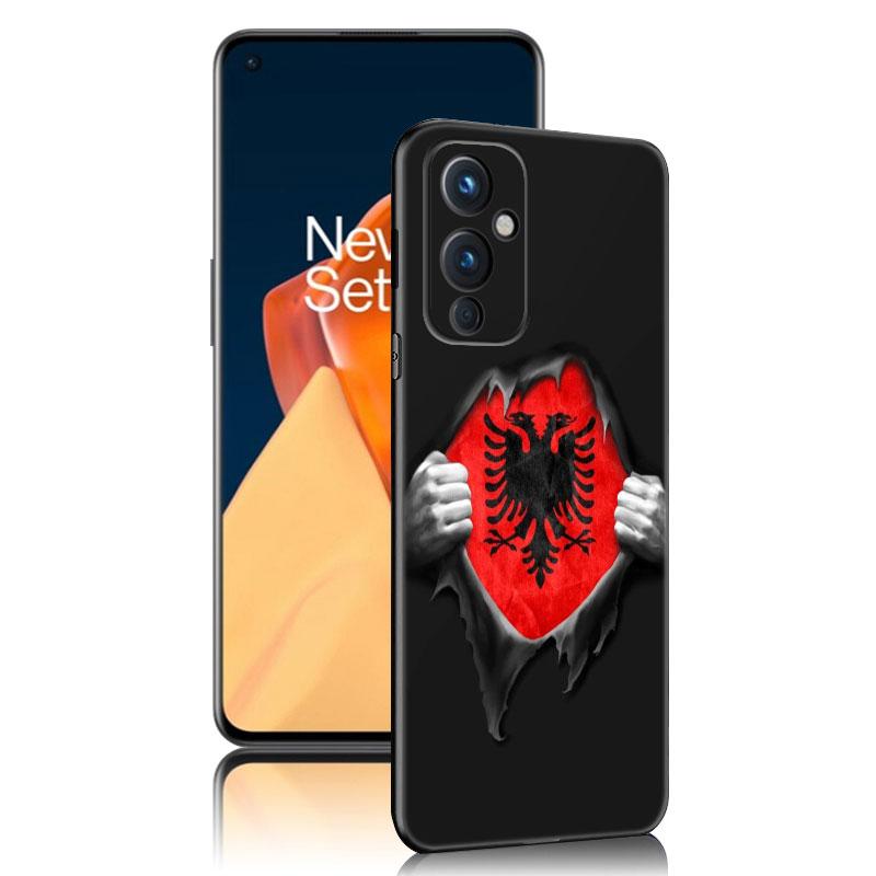 Albania Flag Black Silicone Phone Case For OnePlus 9R 10R 11R 12R ACE 2 Pro 2V 3V Nord CE 2 3 Lite 4 N10 N20 N30 SE 5G