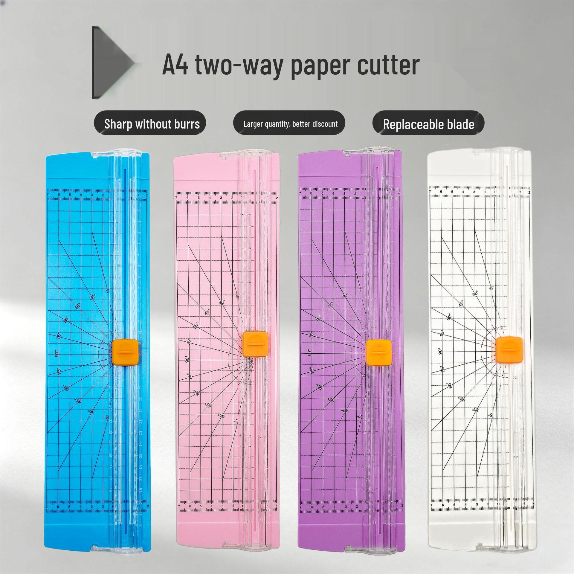 A4 Two-Way Safety Paper Cutter & Trimmer for Office & Crafts розовый