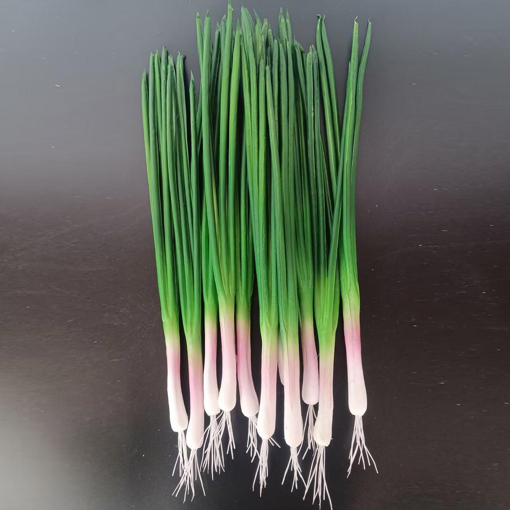 Set Of 3 Artificial Green Scallions Artificial Green Onion Vegetables for Kitchen Home Party Decoration Shop Display