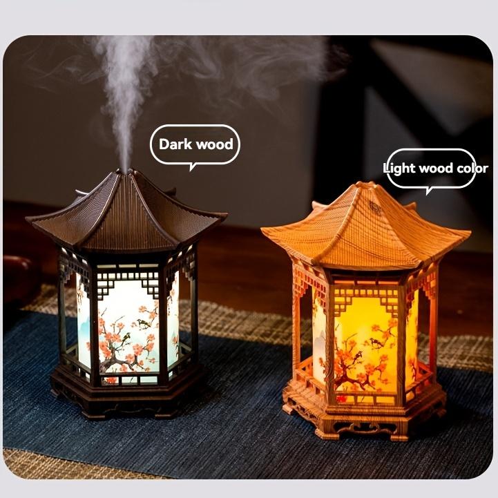 Chinese-Style Mini Humidifier & Night Light - USB- Portable Cool/Dry Mist Air Humidifier with Traditional Pagoda/Tortoise Design, ABS Quiet Operation