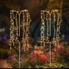 Solar Firecracker LED Lawn Lights: Copper Wire Firework String for Courtyard and Christmas Decor.