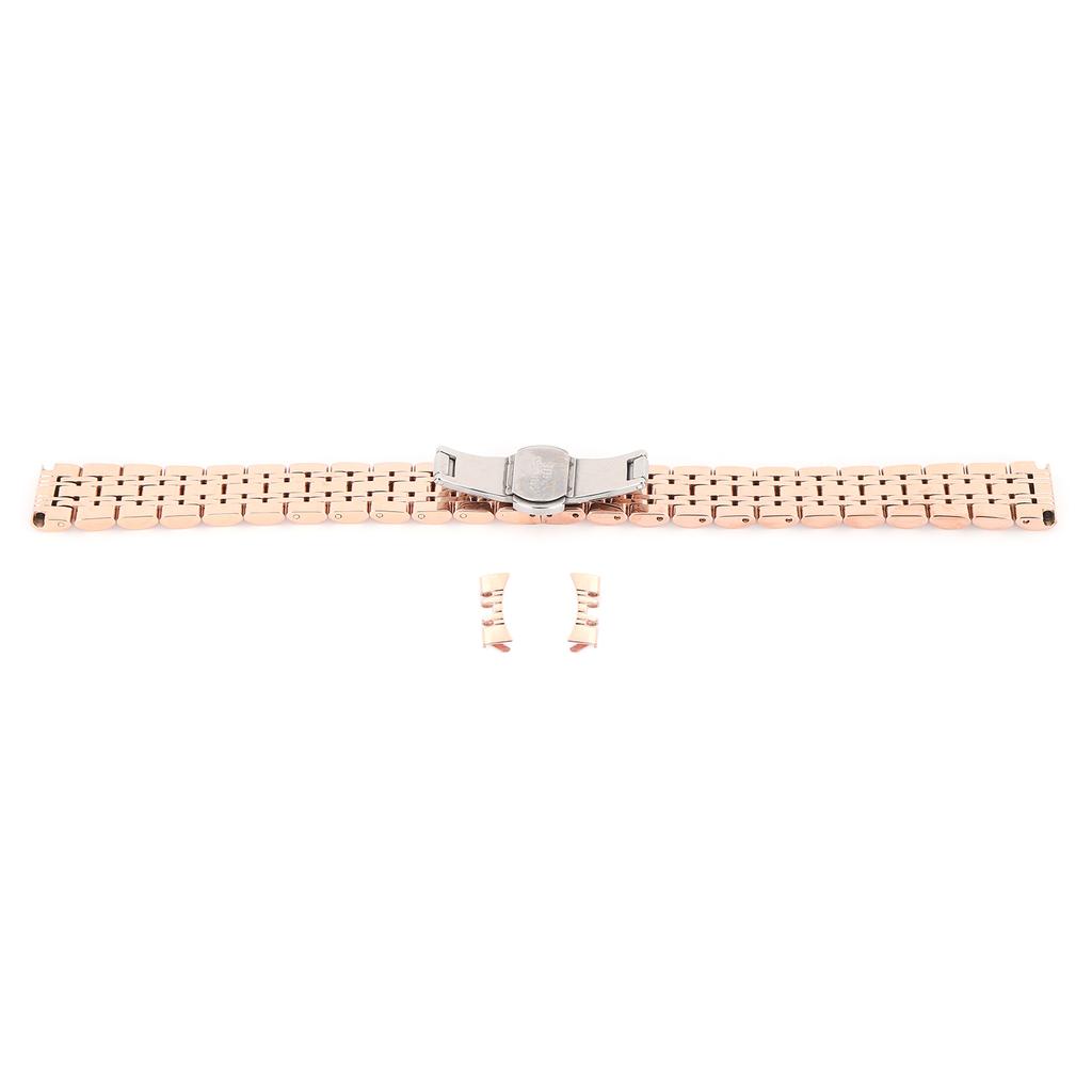 14mm Watch Band Stainless Steel Watch Strap Replacement Watch Band Strap AccessoryRose Gold
