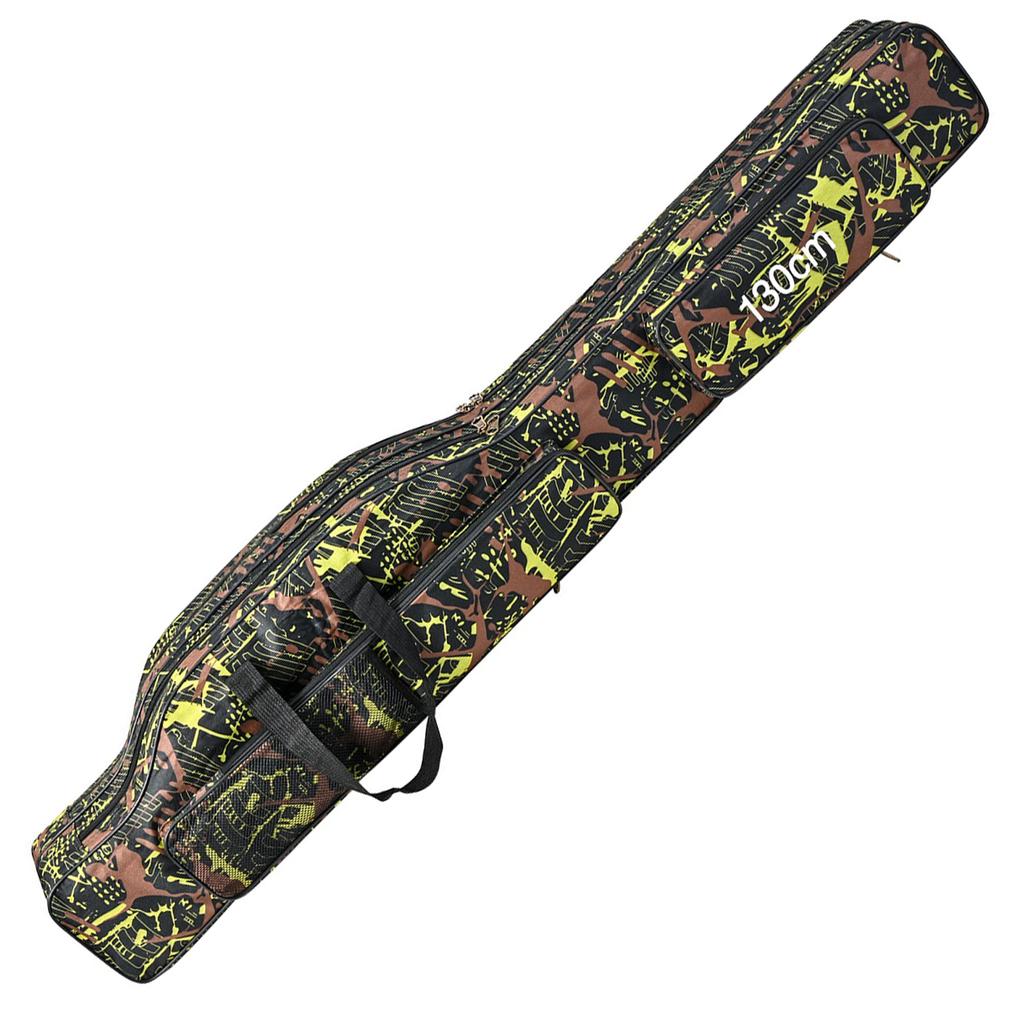 2 Layers 600D Oxford Fishing Rod Case Fishing Pole Case & Bag Fishing Reel Tackle Storage Bag Case for Fishing Gear & Equipment