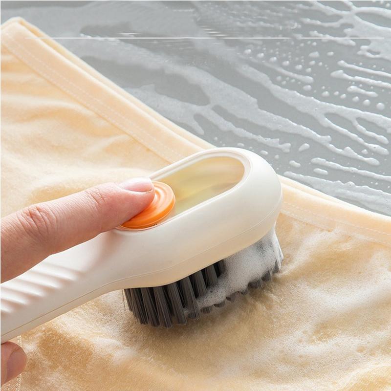 1pcs Shoes Brush Automatic Liquid Discharge Multifunction Press Out Shoes Cleaner Soft Bristles Clothes Brushes Cleaning Tool