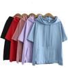 Sudaderas holgadas de algodón para mujer, tallas grandes 4XL, sudaderas finas de manga corta de verano, jerséis informales para mujer, prendas de abrigo