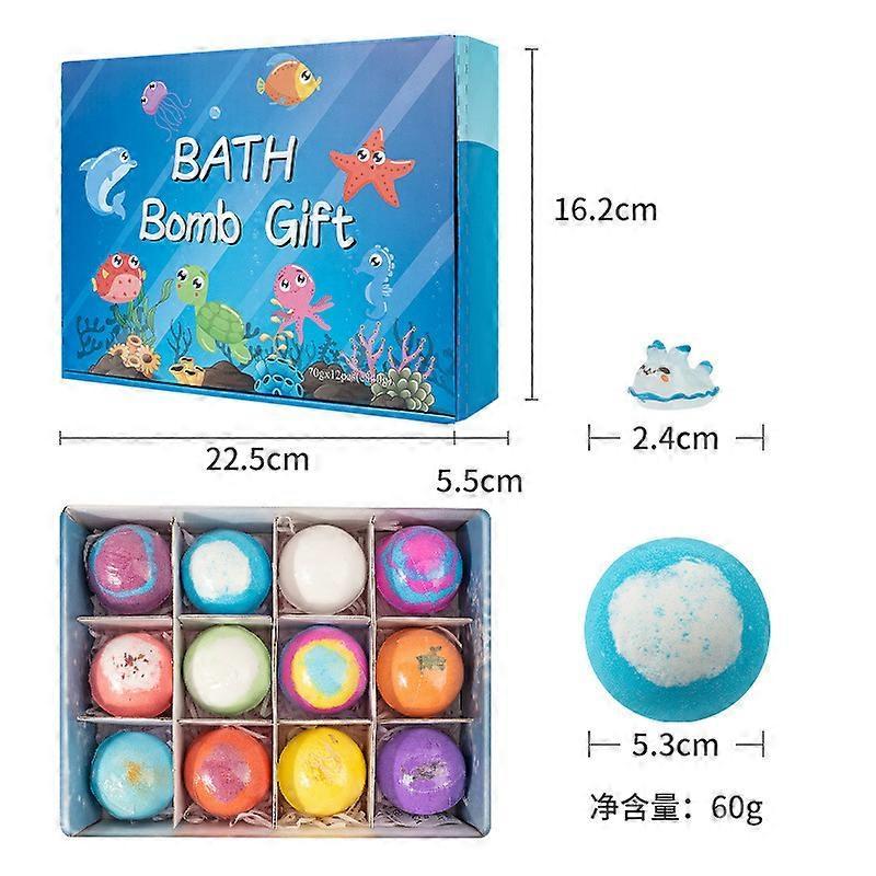 Kinder Badeball Explosionsspielzeug Badesalzball Set 60g*12 Badeblasen Badeball Geschenkbox 1
