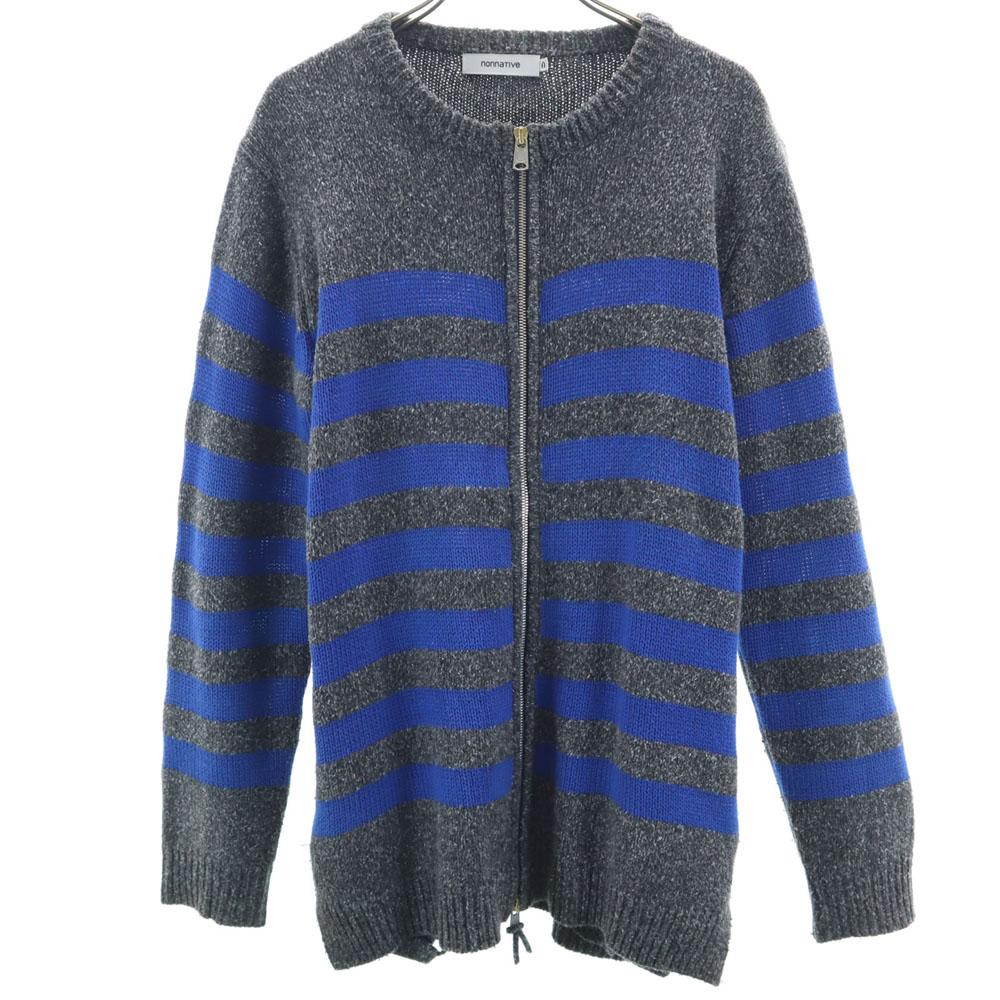 Nonnative Border Pattern Knit Jacket Gray Men's Used
