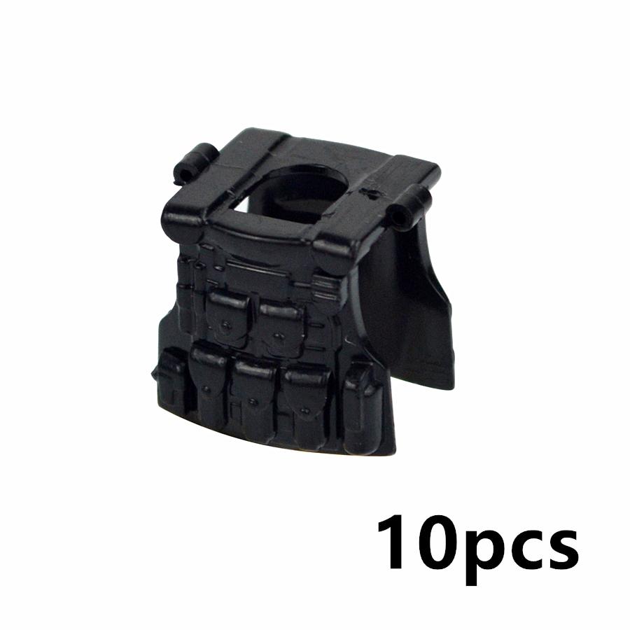 WW2 Militärzubehör Brick City Polizeikräfte Helm Rucksack Schwere Rüstung Weste Baustein Soldatenfiguren Waffe Kinderspielzeug