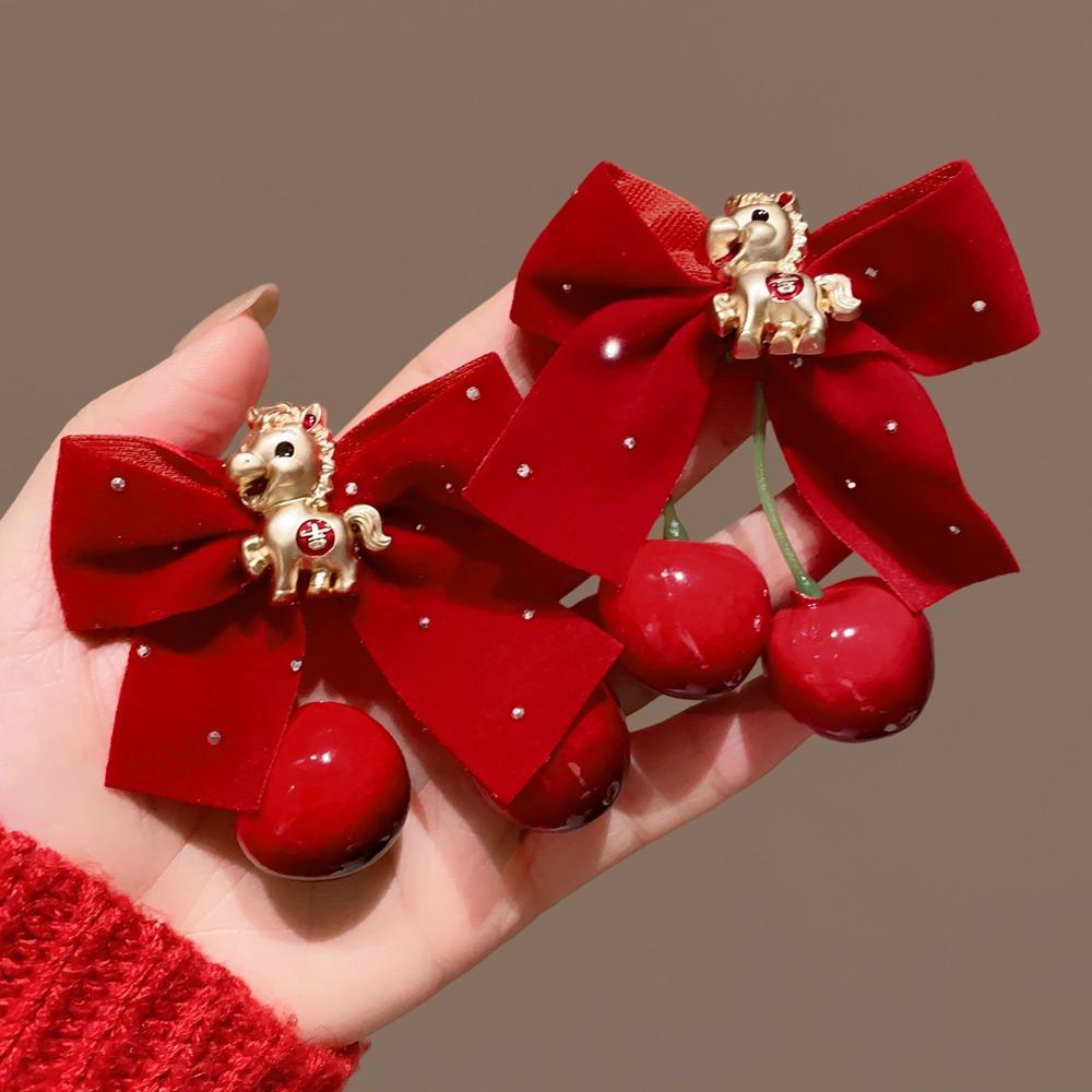 2 Stück/Set Süße Kinder Neujahrs-Haarnadel Hanfu Kopfschmuck Antiker Stil Haarspange Winter