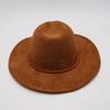Nyugati Cowboy Kalap Szélvédő Kötél Jazz Kalap Velúr Vintage Felsőkallap Filc Kalap Gyapjú Kalap Férfiaknak és Nőknek