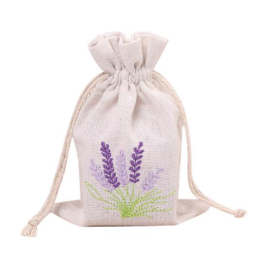 12Pcs Lavender Embroidered Bags Empty Storage Bags with Drawstring Wear Resistant Widely Used Jewelry Candy Storage Pouches
