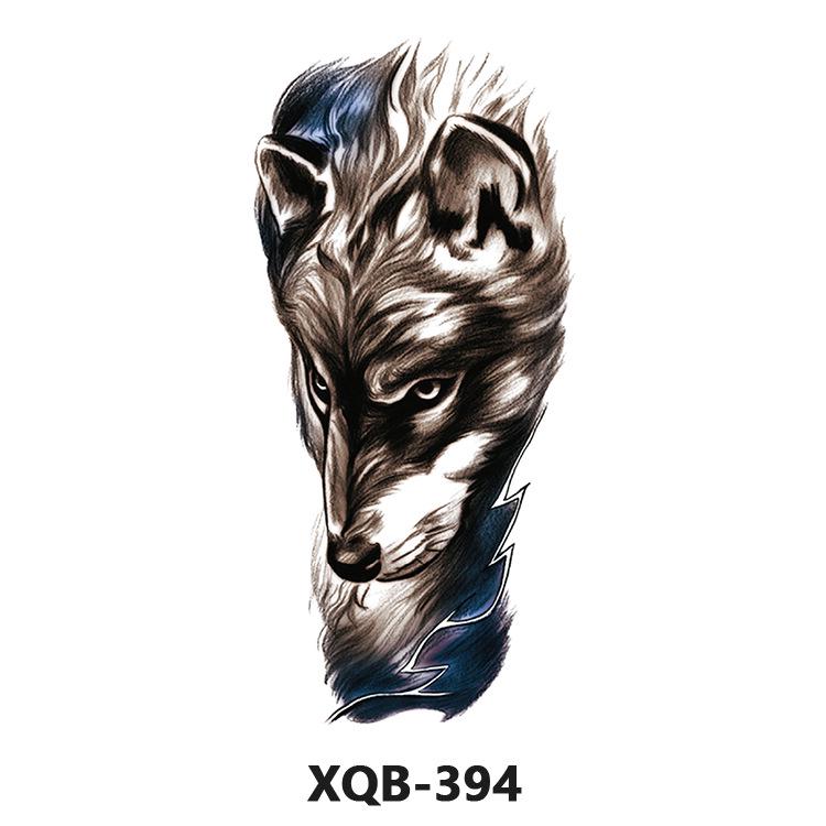Waterproof Black & White Tiger/Wolf Transfer Sticker for Full/Half Arm - Long-lasting Tattoo for Men & Women
