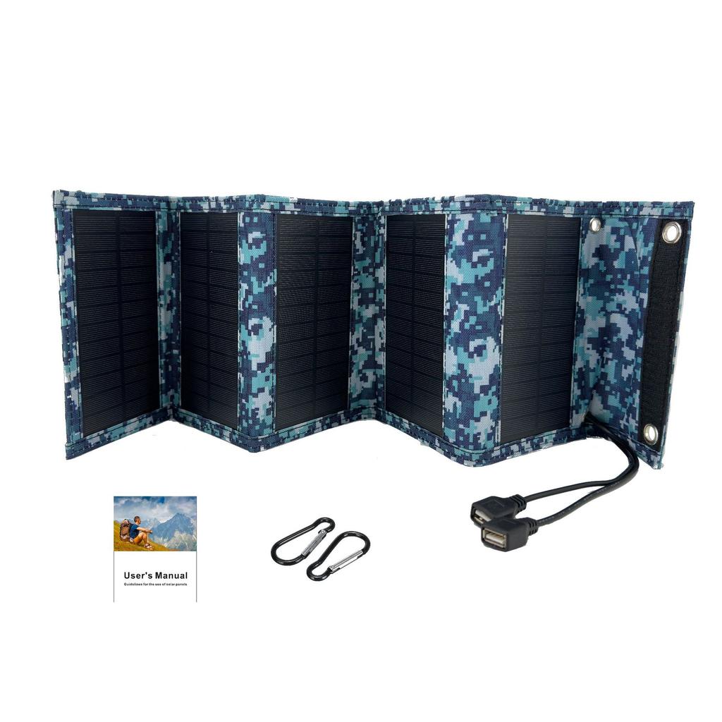 Monokristalline 12 W Solar-Falttasche, 5 V, Dual-USB, mobiler Energiespeicher, Begleiter, Photovoltaik-Stromerzeugung, tragbare Tasche