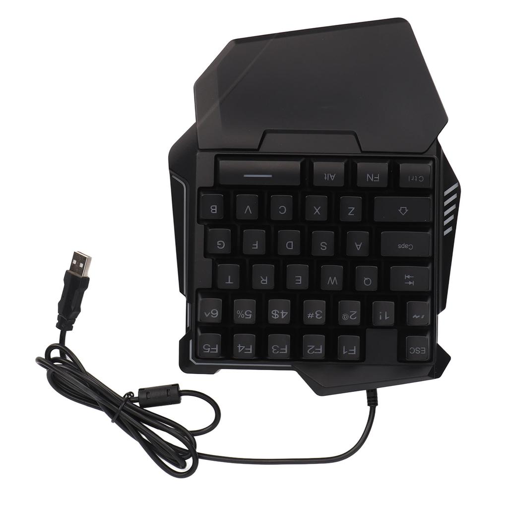 One Handed Gaming Keyboard 35 Keys Colorful Backlight Professional USB Interface Ergonomic RGB Keyboard for PC