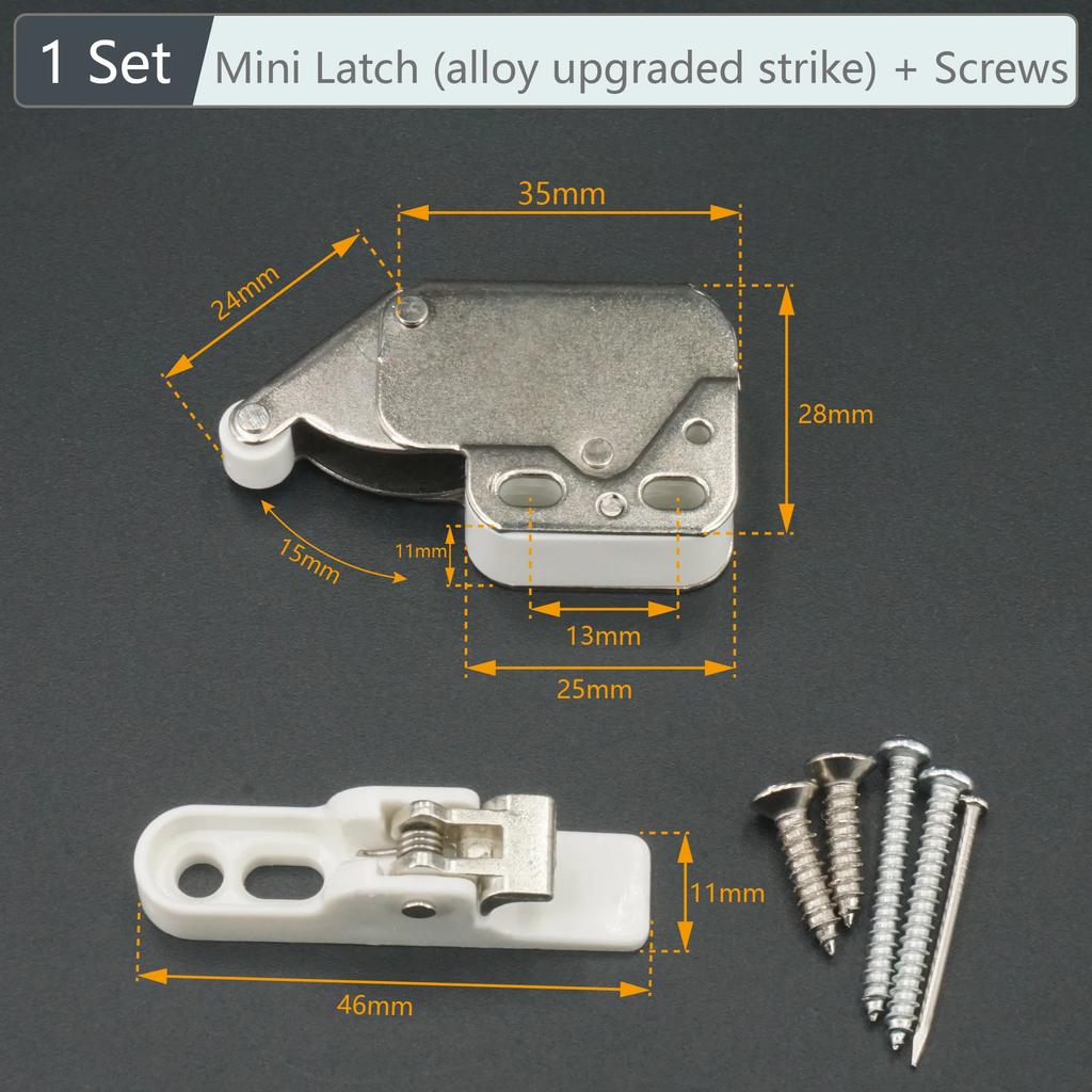 5/2/1 Sets Mini Latch Touch Latch Spring Push to Open Catch For Cabinet Handle-Less Doors