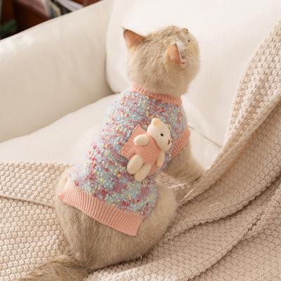Haustierkleidung Katzenkleidung Deutsche Nacktkatze Herbst und Winter Niedlicher Katzenpullover