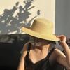 7cm Široký Okraj Slaměný Klobouk Pro Ženy Muže Elegantní Jednoduchý Letní Plochý Vršek Výletní Sluneční Klobouk Stín Plážová Čepice Dovolená Ochrana proti UV Panama