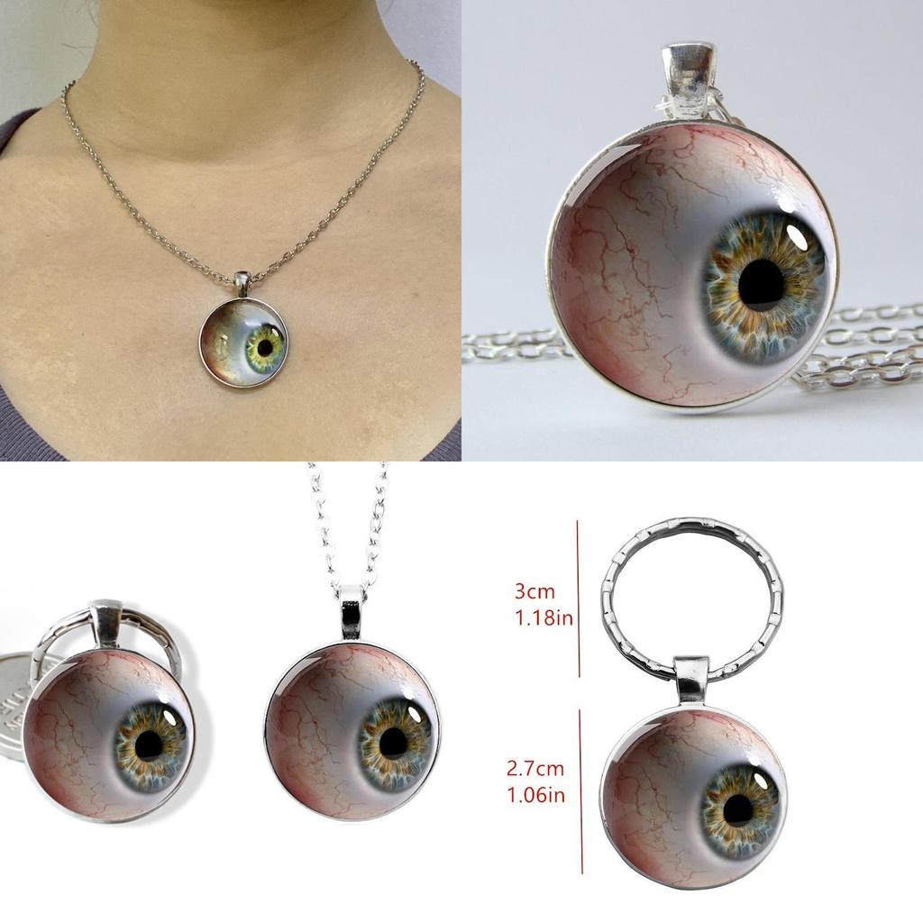 Bloodshot Eye Metal Pendant Keychain And Necklace For Promotion And Celebration Gifts