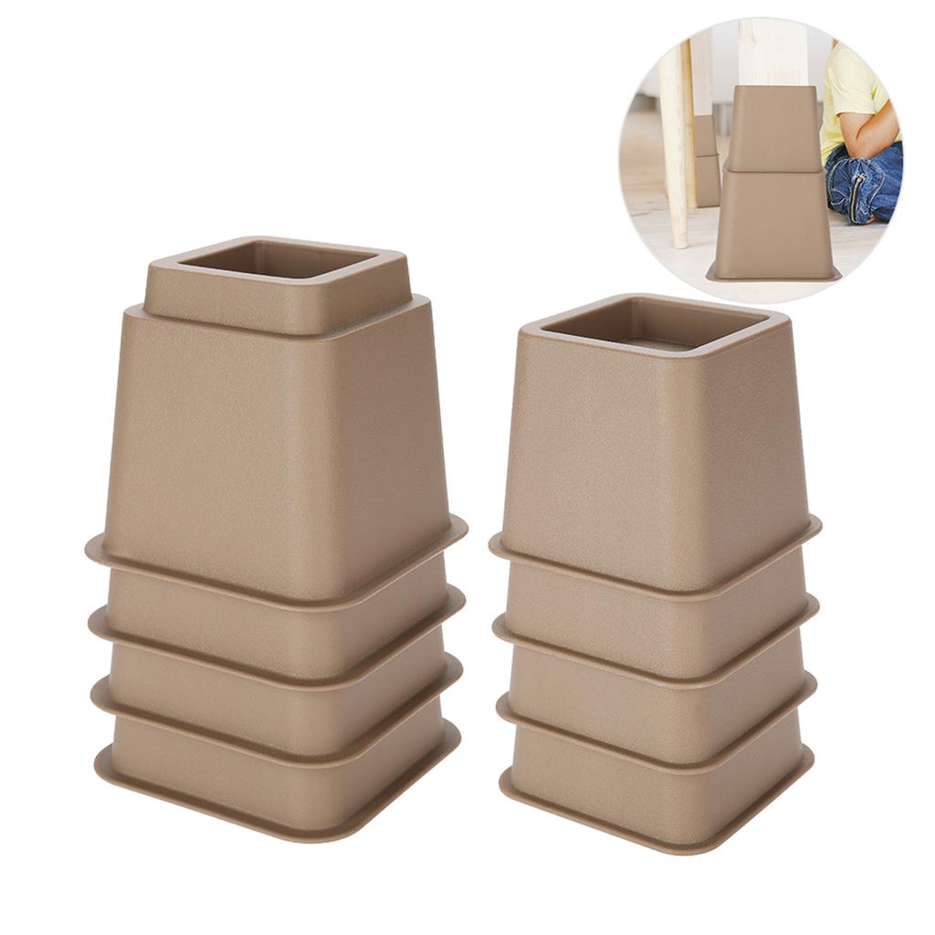 Furniture Raisers   Bed Chair Sofa Riser Feet Lift Set 4 x 5"& 4 x 3" Black