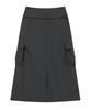 Covernat Woman String Cargo Skirt Charcoal