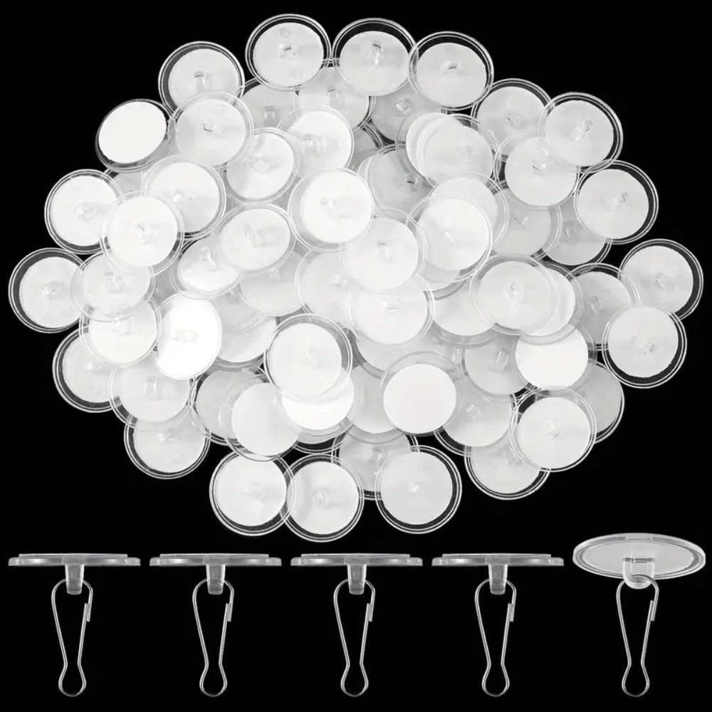 100Pcs Self-Adhesive Utility Hooks Mark-Free Wall Hooks Wedding Decorations
