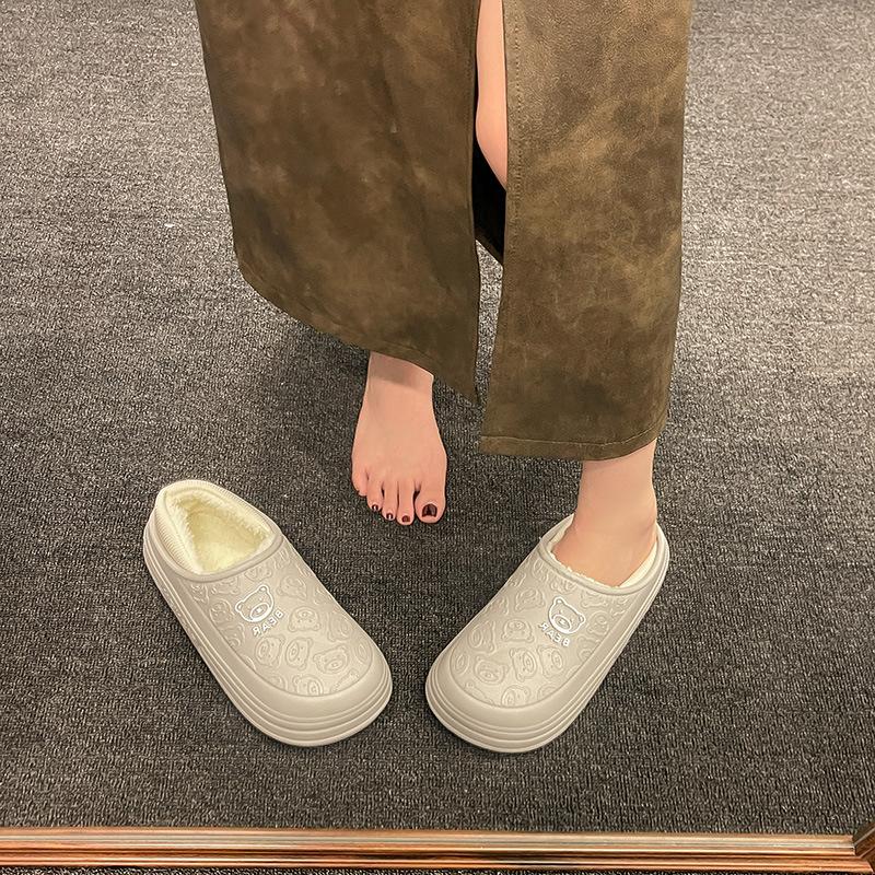 Cartoon new soft-soled cotton shoes winter velvet warm non-slip waterproof shoes thick-soled outdoor snow boots cotton shoes