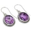 Natürlicher brasilianischer Amethyst-Edelstein, 925er Sterlingsilber, Ohrring, 3,2 cm, g0H24