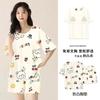 Pajamas with chest pads women's summer 1011 new women's short-sleeved thin loungewear summer