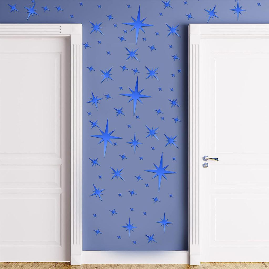 3D Star Mirror Wall Stickers with Adhesive Art Decal Stickers for Kids Room living Room Decal