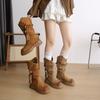 Women's Thick Sole Retro Western Ankle Boots - 2025 Autumn/Winter Fashion Tassel Cowboy Martin Boots