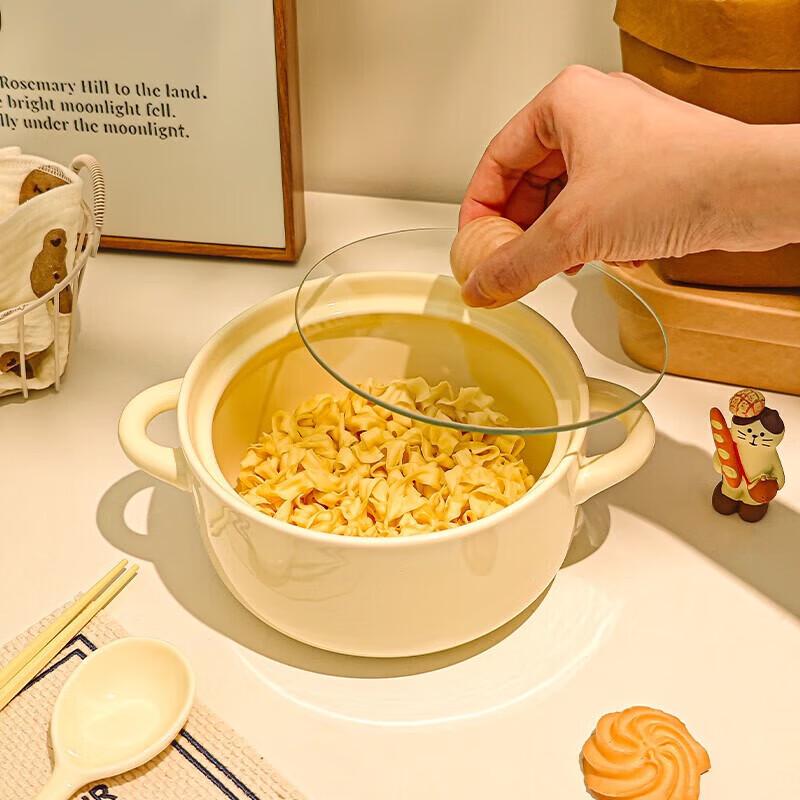 ZISIZ Cream Style Ceramic Noodle Bowl Collection