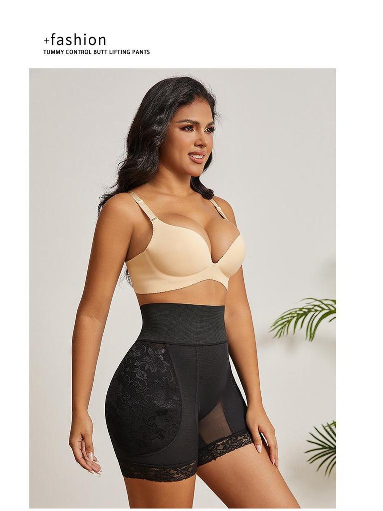 Plusstorlek Högmidjade Formbyxor: Höftförstärkande, rumplyftande, slimmande baslager för kvinnor