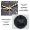 1pc 12 inch tempered glass wall clock, modern simple black marble texture gold Roman numerals design wall clock, home mute clock