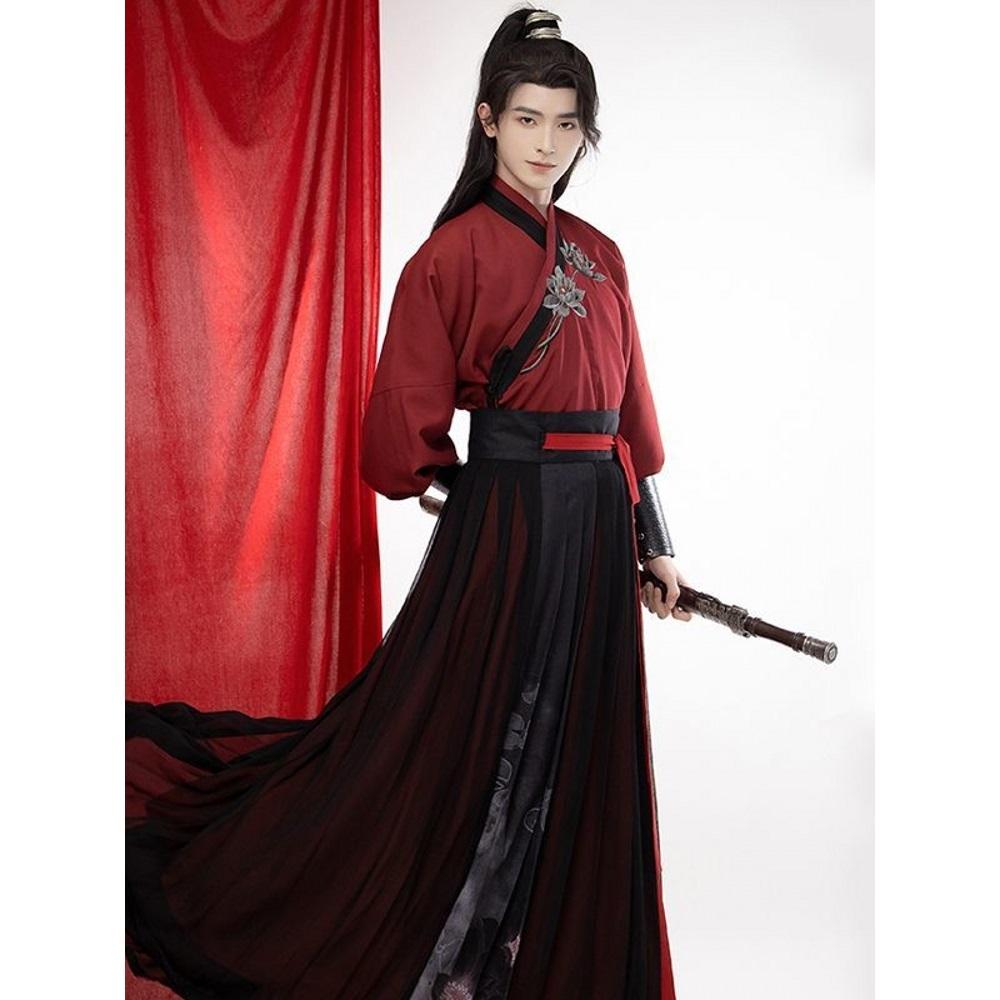 Chinese Style Adult Hanfu For Couples With Handsome Embroidery Hero Set