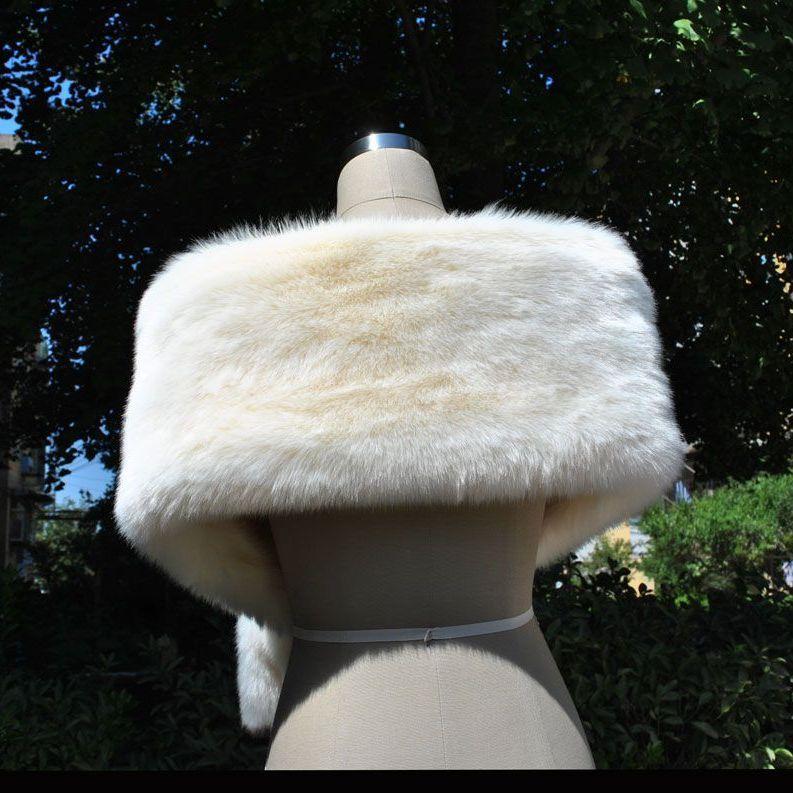 Autumn Winter New Sexy Fashion Women Casual Faux Fur Keep Warm Party Evening Bride Cape Scarf Shawl Clothes Autumn Winter Clothes
