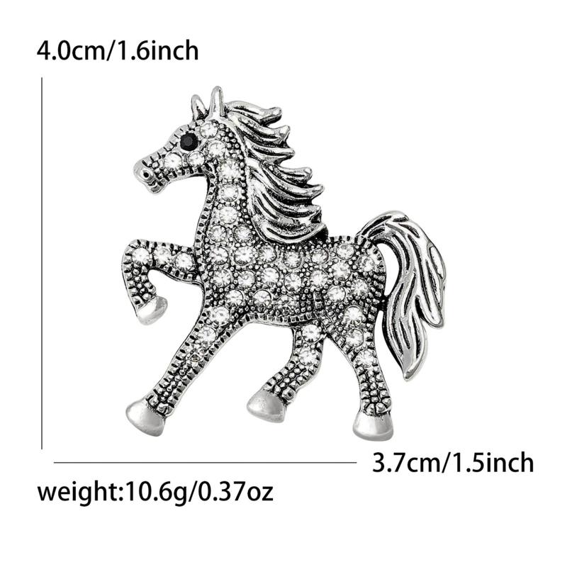 Vintage Court Style Enamel Galloping War Horse Brooches Pins For Women Clothing Accessories Men Fashion Suit Lapel Corsage