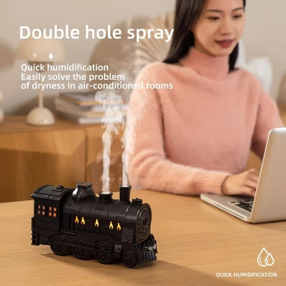 Cool Mist Train Shape Diffuser LED Light Air Humidifier Creative Essential Oil Diffuser Relaxation