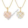 X6HE 2 Pcs Birth Stone Heart Necklace Girls Diamond Castle Necklace for Teen Girls