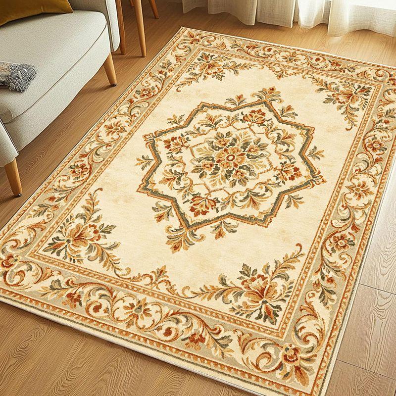 Retro Countryside Style Area Rug Non Slip Washable Floor Carpet for Living Room Bedroom Study Home Decor