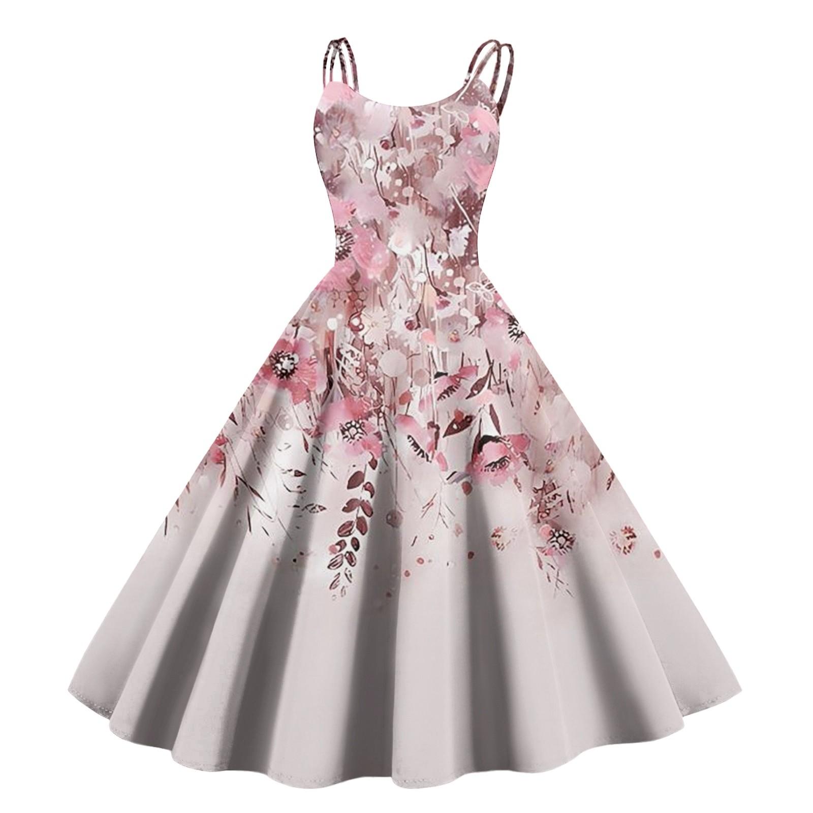 

Жіночі сексуальні вінтажні сукні в стилі панк без бретельок у стилі печворк з градієнтним принтом із квітковими принтами L рожевий