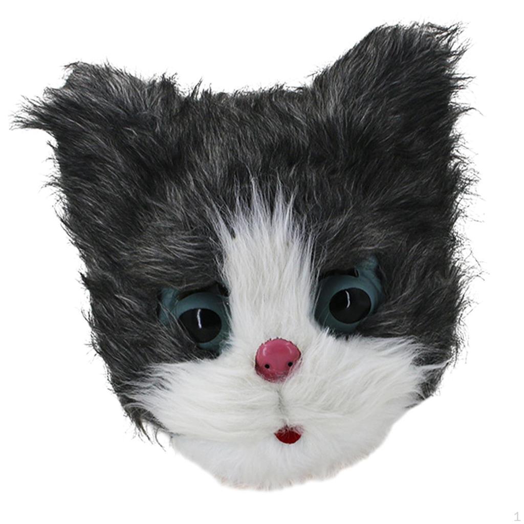 Cat Head Mask Cosplay Cute Kitten Latex Animal for Carnival