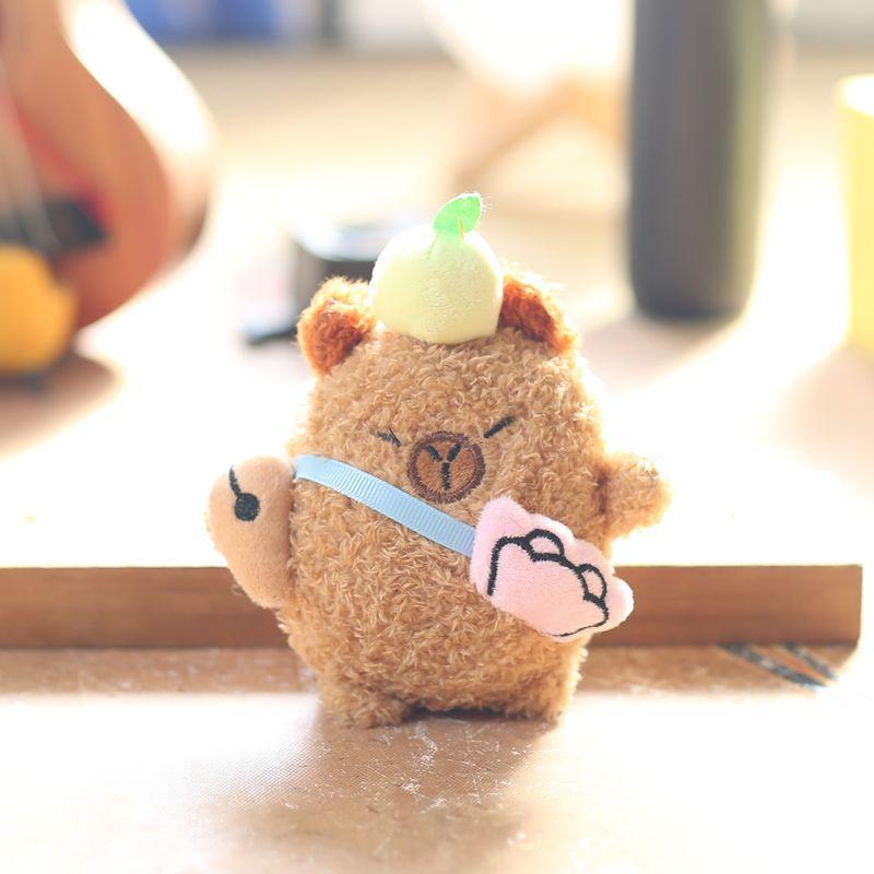 

Милая подвеска Капибала, плюшевая игрушка, кукла, маленькая обезьянка, сумка, подвесное украшение, брелок, тряпичная кукла 12cm