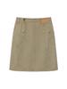 Mattengkim Side Pocket Point Midi Skirt In Light Khaki
