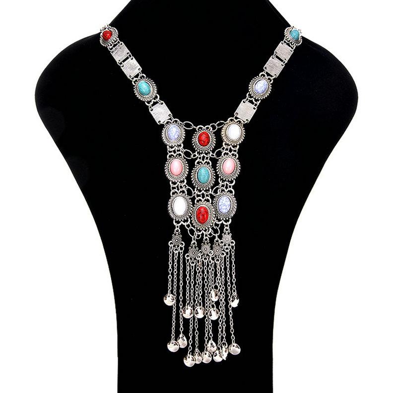 Bohemian Maxi 70cm Long Necklace Pendant For Women Collier Jewelry Colar Vintage Multilayer Tassel Collar Boho Necklace Bijoux