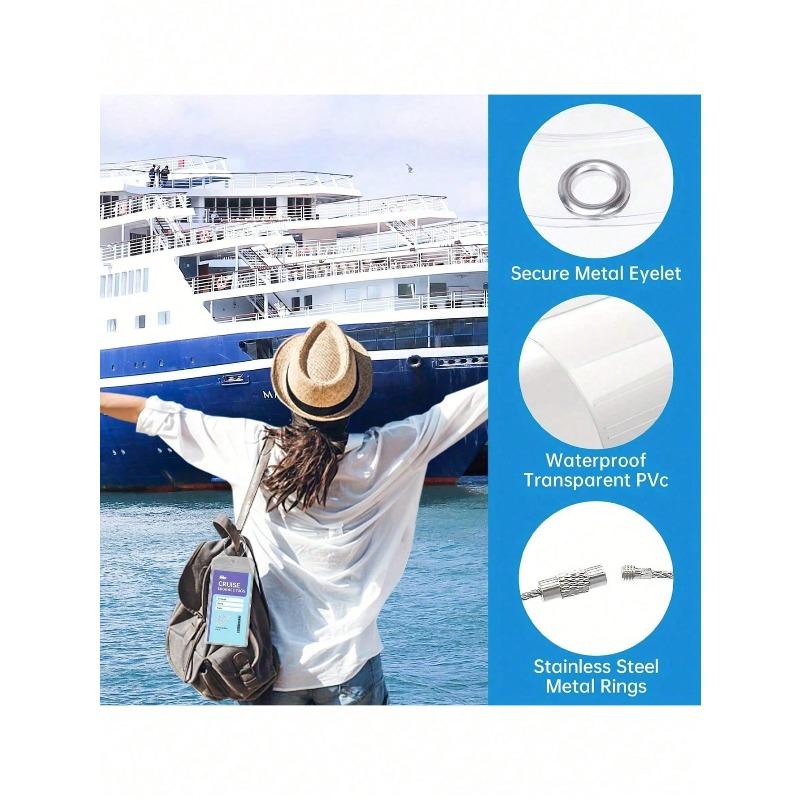 Cruise Luggage Tag Set, Includes Cruise Luggage Tag Holder, Transparent Cruise Luggage Tag