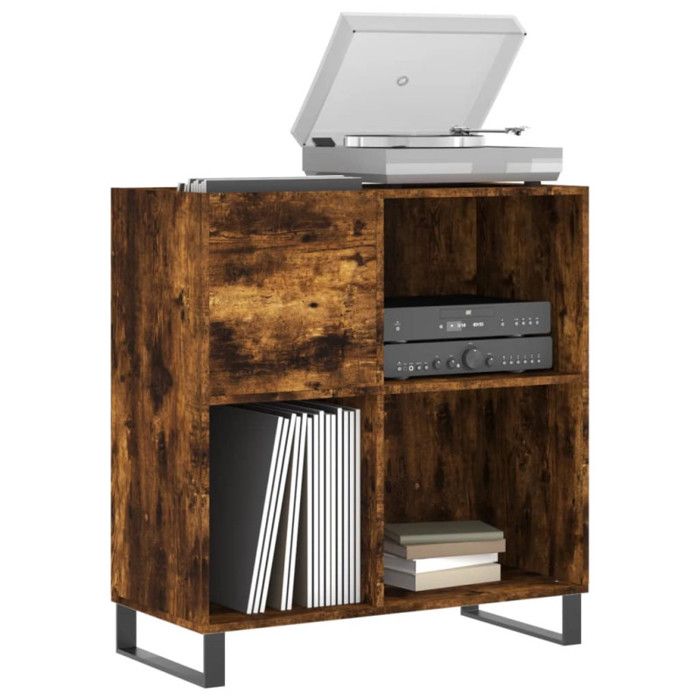 VidaXL Armoire à disques chêne fumé 84,5x38x89 cm bois d'ingénierie 831785